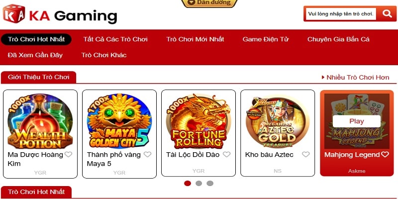 Danh sách game nổ hũ KA gaming hot nhất nhà cái GK88